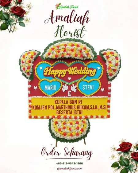 Papan Bunga Pernikahan Air Joman